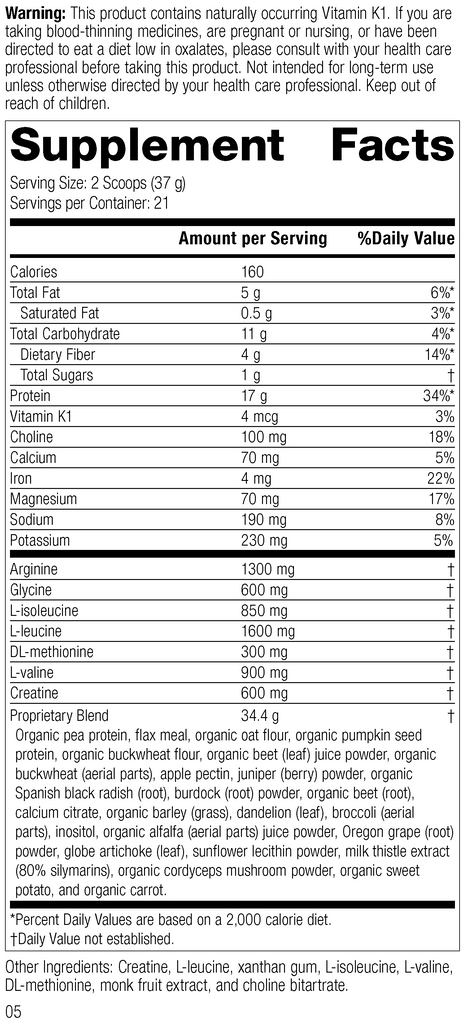 SP Detox Balance, Rev 02 Supplement Facts