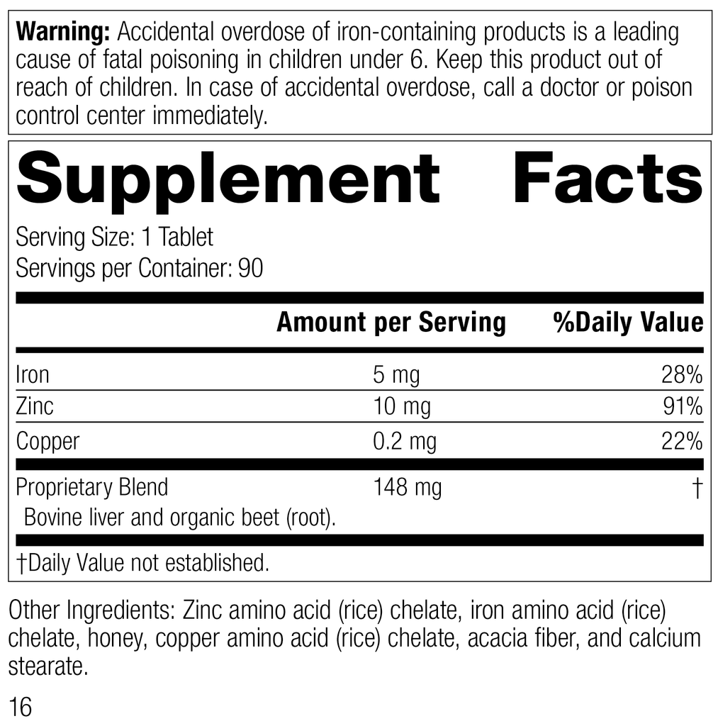Zinc Complex, formerly known as Chezyn®, 90 Tablets, Rev 16 Supplement Facts
