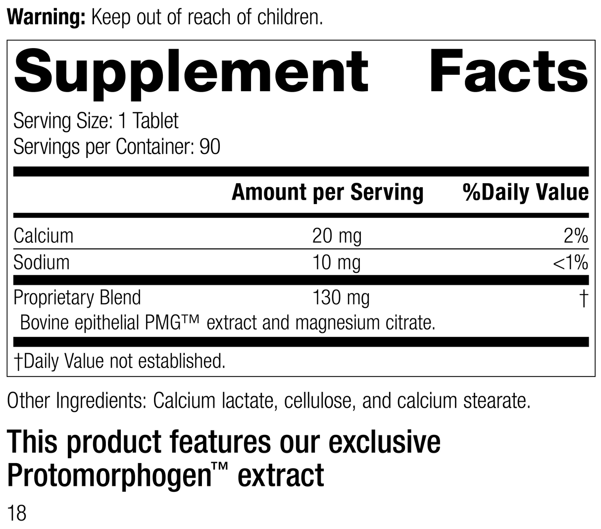 Dermatrophin PMG®, 90 Tablets, Rev 17 Supplement Facts