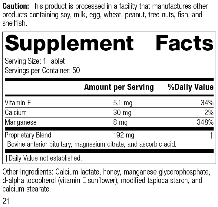E-Manganese 3925-21 Supplement Facts