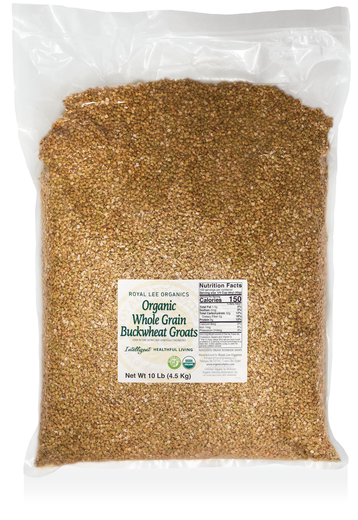 Organic Buckwheat Groats, 1 - 10lb. Bag
